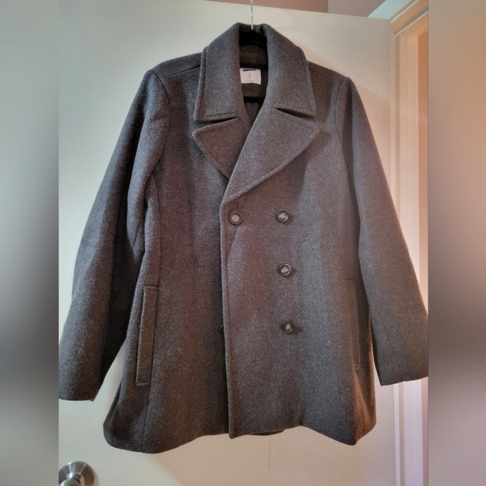 Old Navy wool blend dark grey pea coat size XL